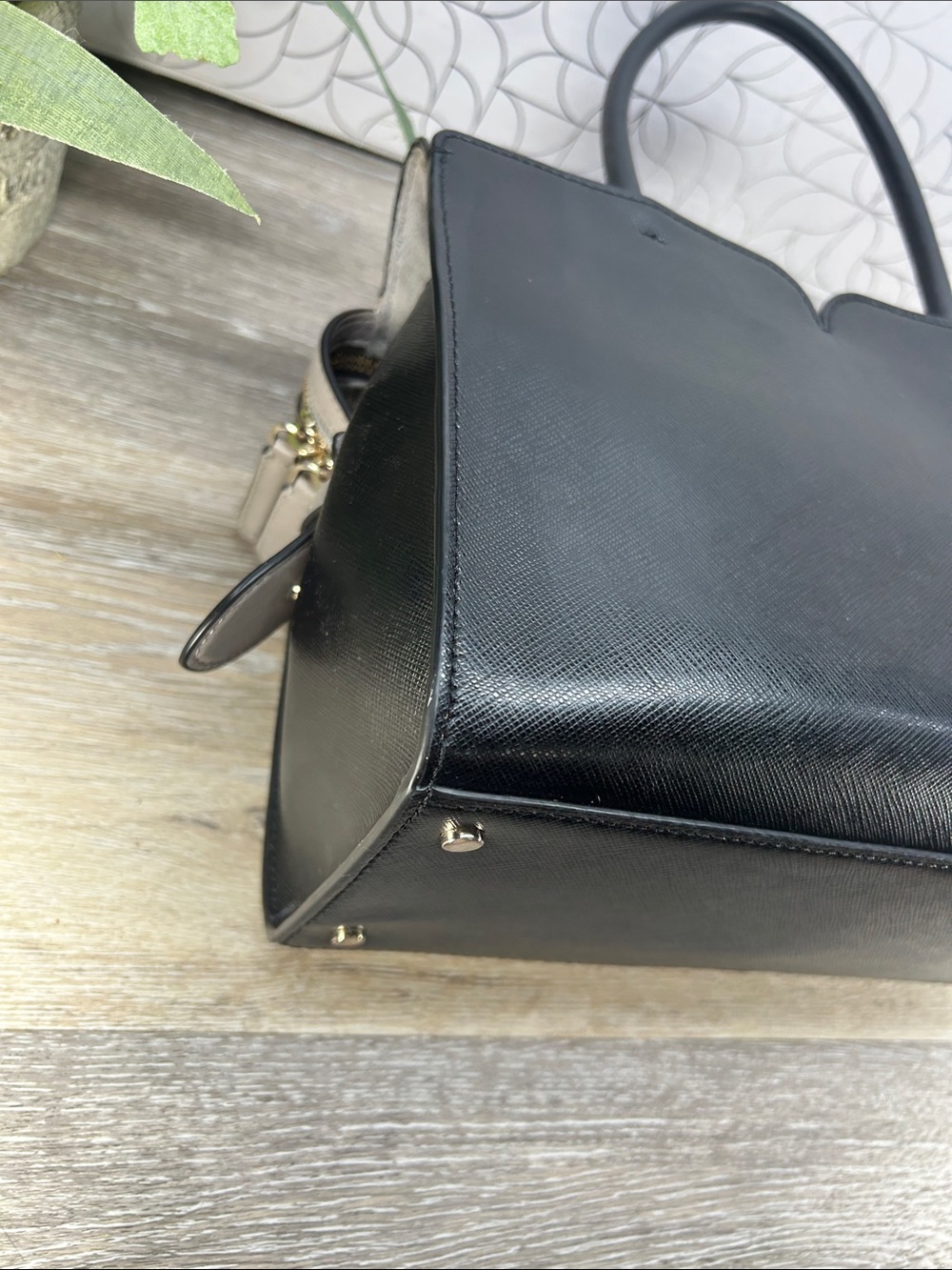 8554 Kate Spade black gray Spencer satchel 270968554 - Picture 12 of 14